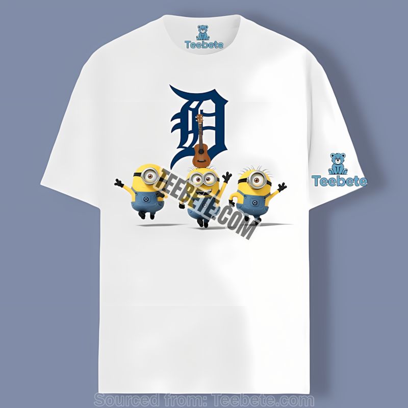 Detroit Tigers Minions Retro Cartoon Style Shirt