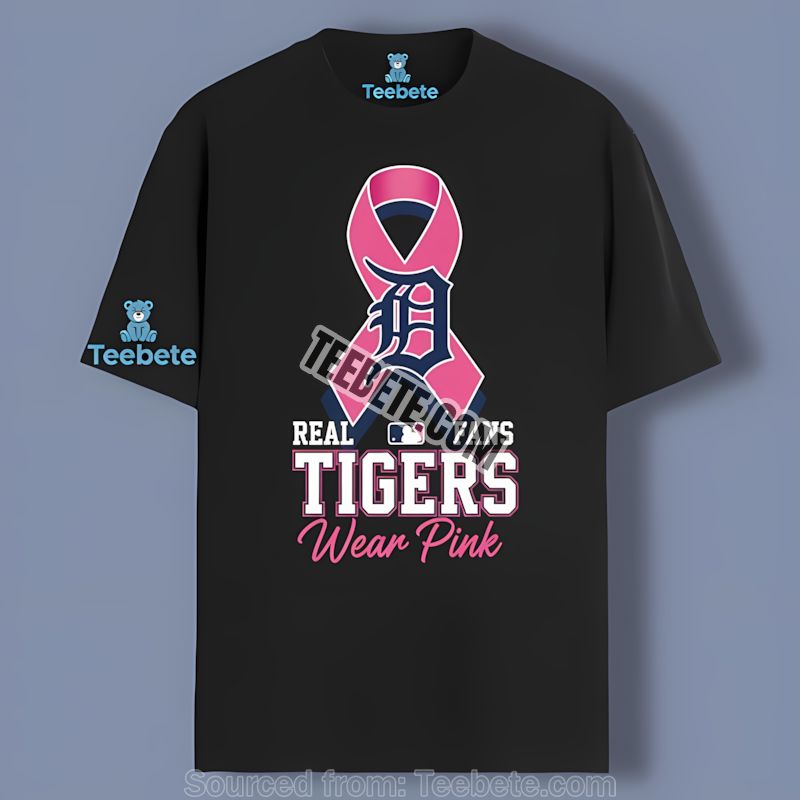 Detroit Tigers Real Fans Wear Pink Retro Shirt