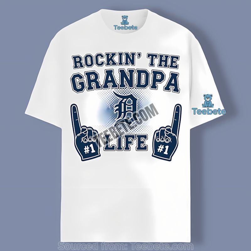 Detroit Tigers Rockin Grandpa Life Color Shirt