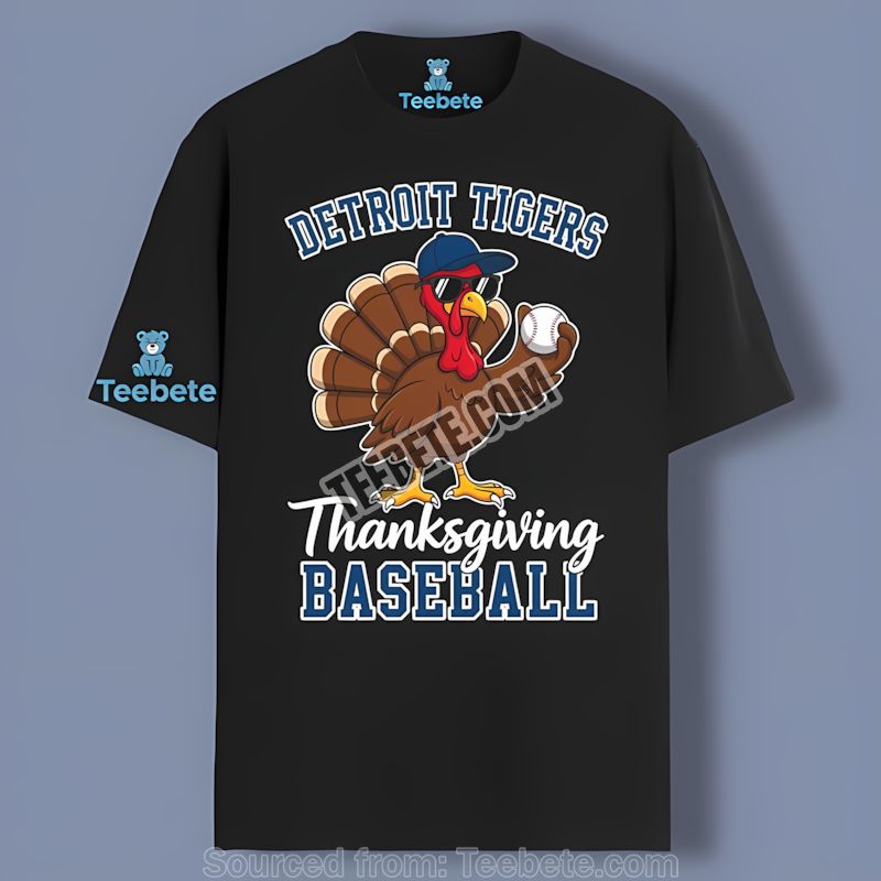 Detroit Tigers Thanksgiving Baseball Turkey Shirt