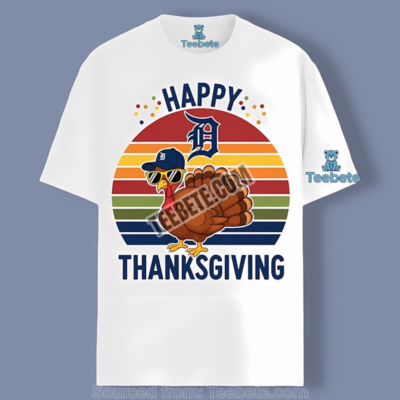 Detroit Tigers Thanksgiving Turkey Graphic Shirt