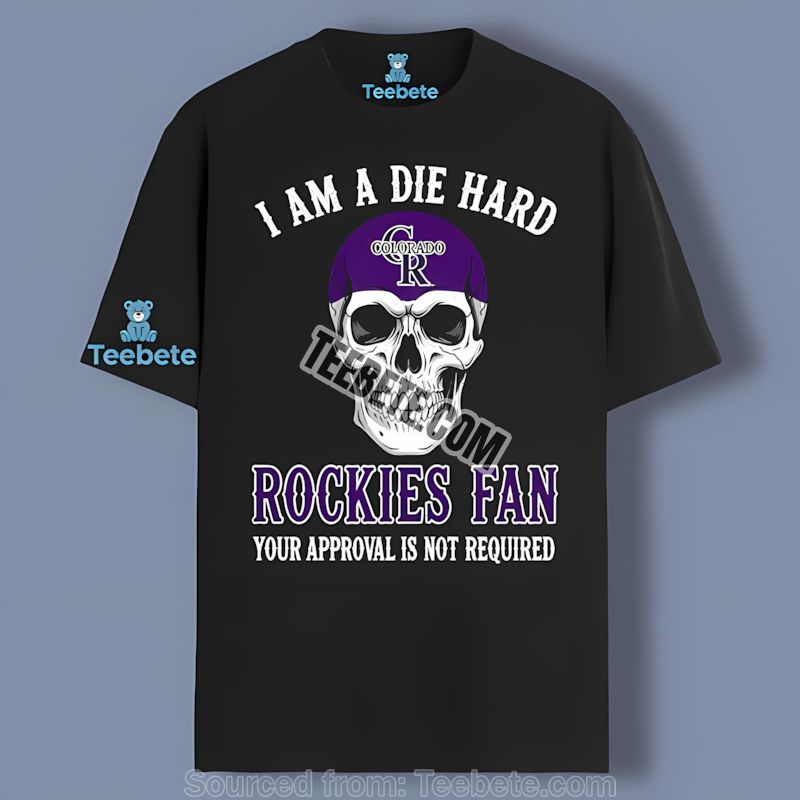 Die Hard Colorado Rockies Fan Skull Shirt