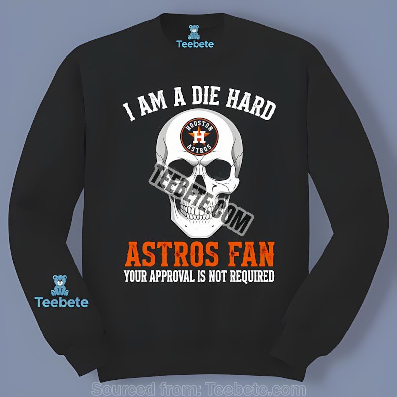Die Hard Houston Astros Fan Skull Retro Long Sleeve Die Hard Houston Astros Fan Skull Retro Long Sleeve