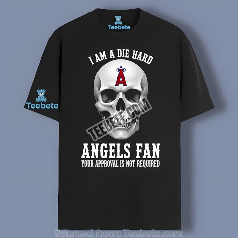Die Hard Los Angeles Angels Fan Skull Shirt Unisex Design For Baseball Lovers