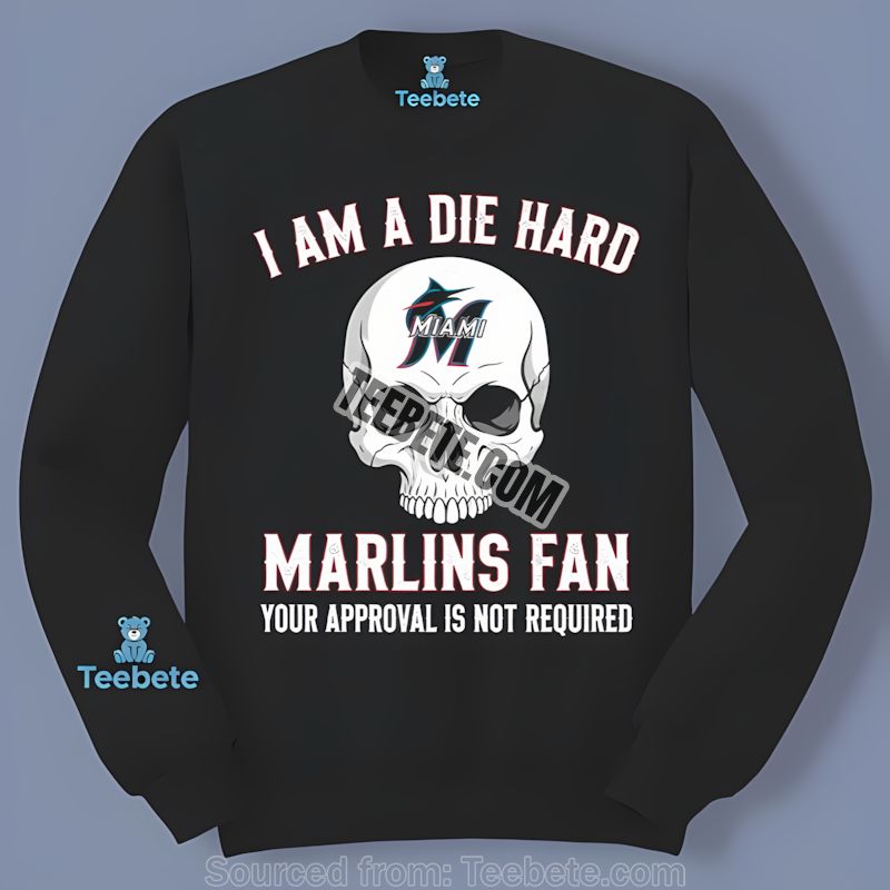 Die Hard Miami Marlins Fan Skull Graphic Trendy Long Sleeve Die Hard Miami Marlins Fan Skull Graphic Trendy Long Sleeve