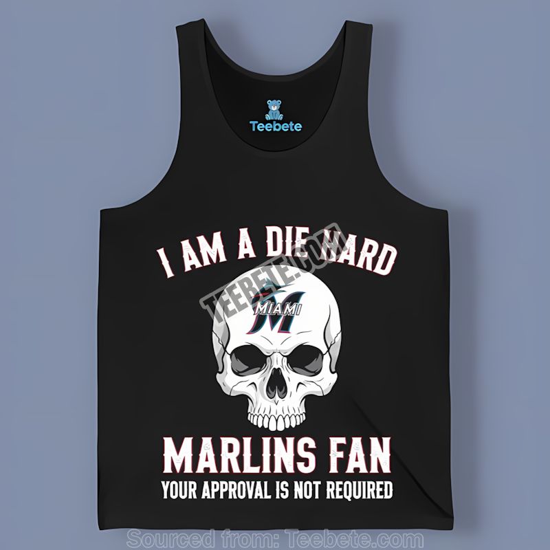Die Hard Miami Marlins Fan Skull Graphic Trendy Tanktop Die Hard Miami Marlins Fan Skull Graphic Trendy Tanktop