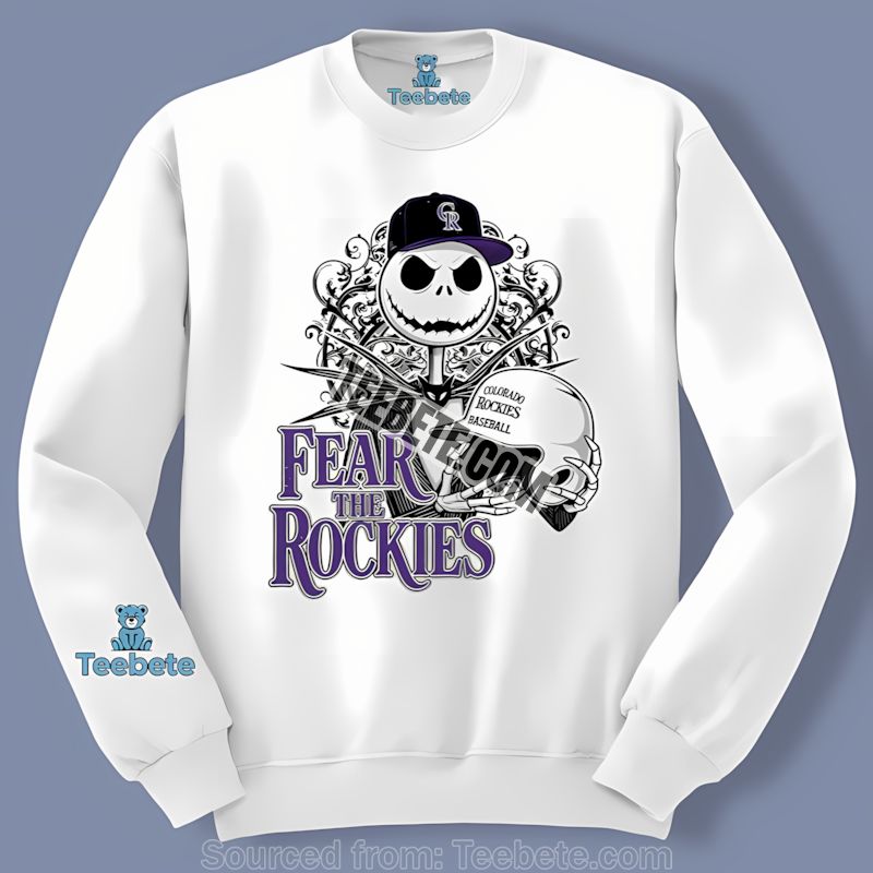 Fear The Colorado Rockies Jack Skellington Long Sleeve Fear The Colorado Rockies Jack Skellington Long Sleeve