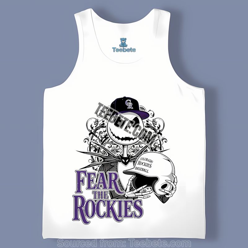 Fear The Colorado Rockies Jack Skellington Tanktop Fear The Colorado Rockies Jack Skellington Tanktop