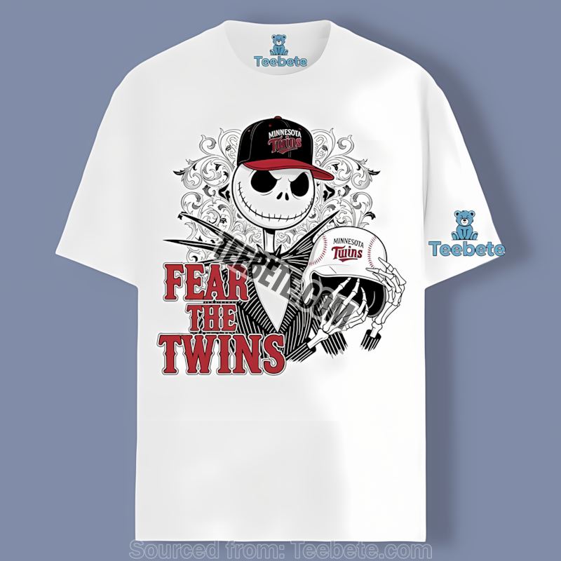 Fear The Minnesota Twins Jack Skellington Cotton Shirt