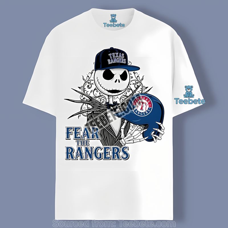 Fear The Texas Rangers Jack Skellington Adults Shirt