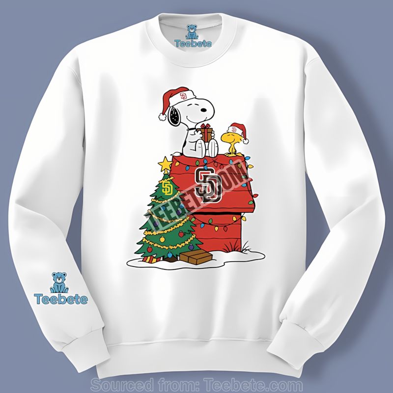 Festive San Diego Padres Snoopy Woodstock Christmas Unisex Long Sleeve Festive San Diego Padres Snoopy Woodstock Christmas Unisex Long Sleeve