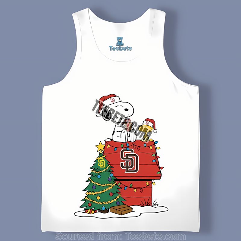 Festive San Diego Padres Snoopy Woodstock Christmas Unisex Tanktop Festive San Diego Padres Snoopy Woodstock Christmas Unisex Tanktop