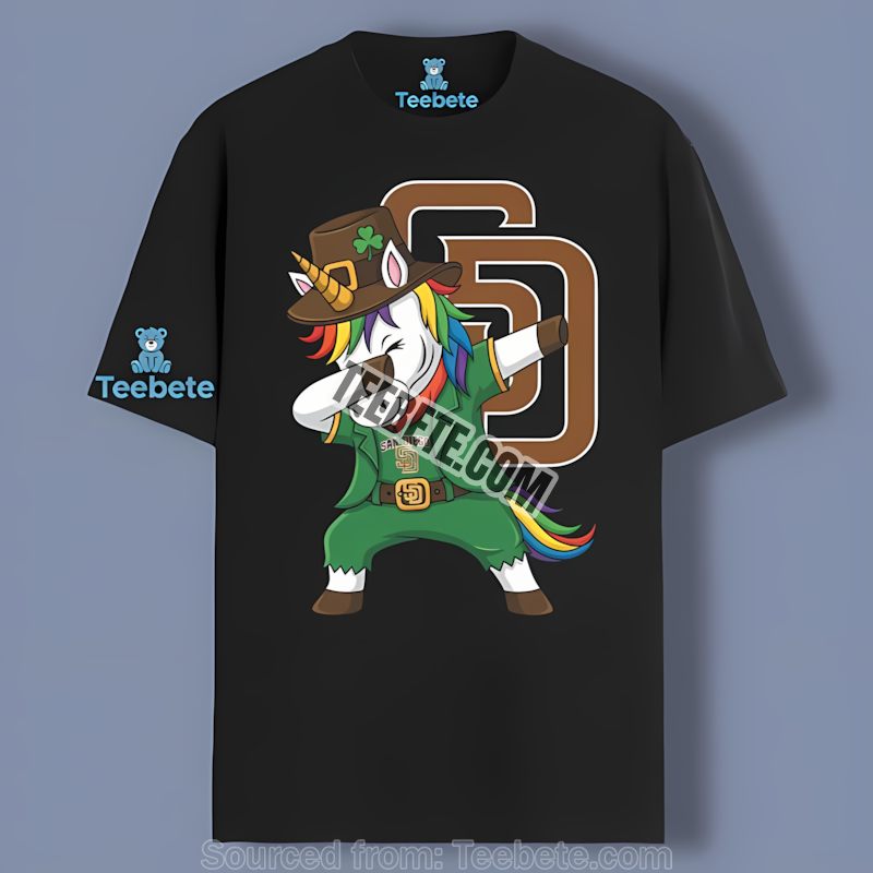 Fun San Diego Padres St Patricks Day Vs Dabbing Unicorn Trendy Shirt