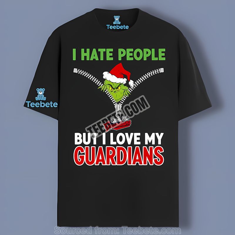 Funny Grinch I Hate People But Love My Cleveland Guardians Shirt Idea