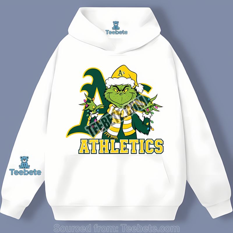 Grinch Christmas Oakland Athletics Retro Hoodie Grinch Christmas Oakland Athletics Retro Hoodie