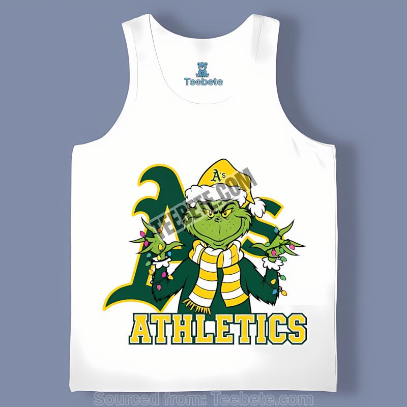 Grinch Christmas Oakland Athletics Retro Tanktop Grinch Christmas Oakland Athletics Retro Tanktop