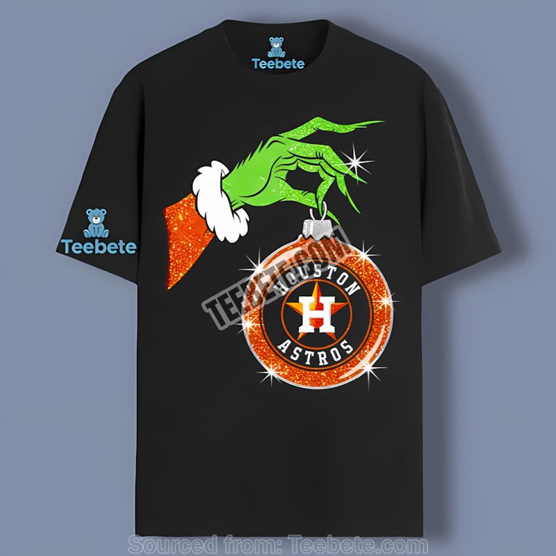 Grinch Hand Holding Houston Astros Ornament Cotton Shirt