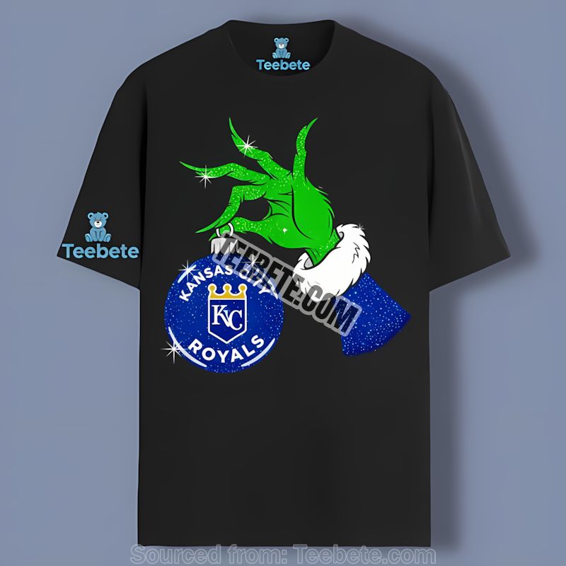 Grinch Hand Holding Kansas City Royals Ornament Graphic Shirt