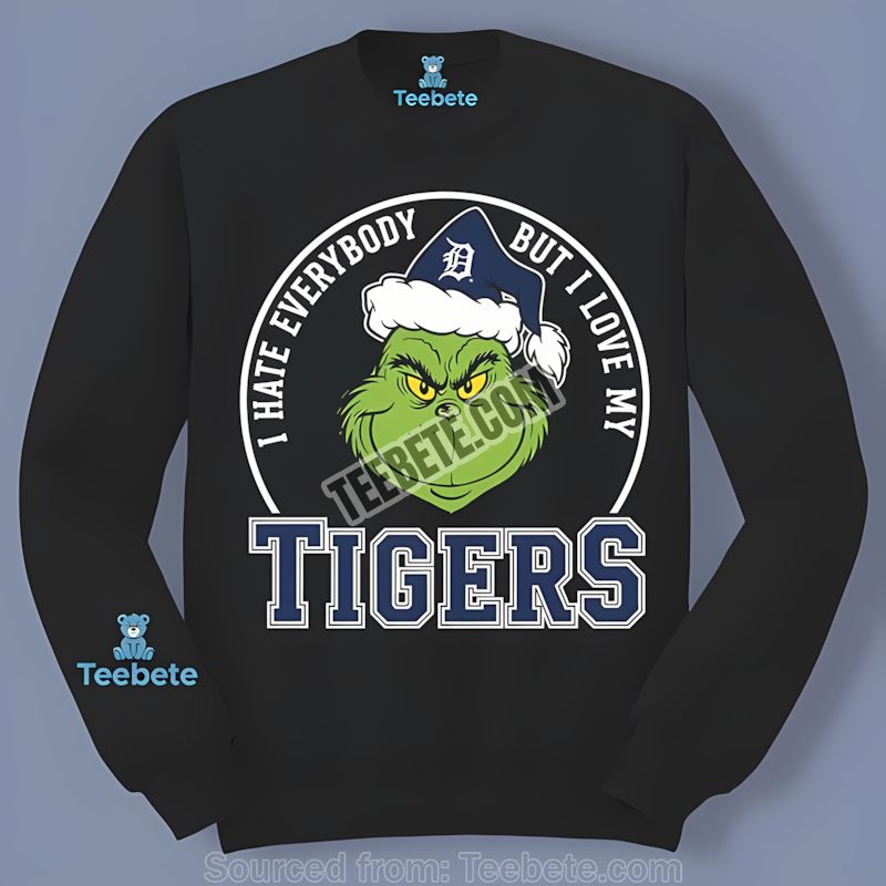 Grinch Hates All But Loves Detroit Tigers Long Sleeve Grinch Hates All But Loves Detroit Tigers Long Sleeve