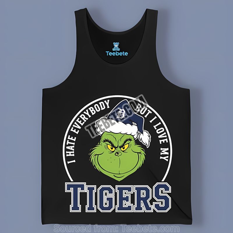 Grinch Hates All But Loves Detroit Tigers Tanktop Grinch Hates All But Loves Detroit Tigers Tanktop