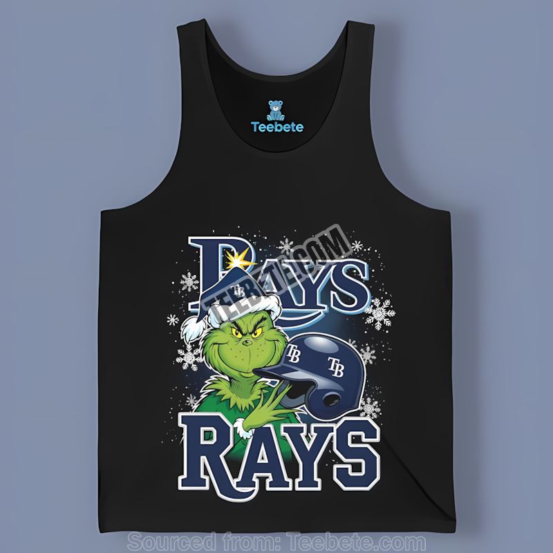 Grinch Helmet Hugger For Tampa Bay Rays Graphic Tanktop Grinch Helmet Hugger For Tampa Bay Rays Graphic Tanktop