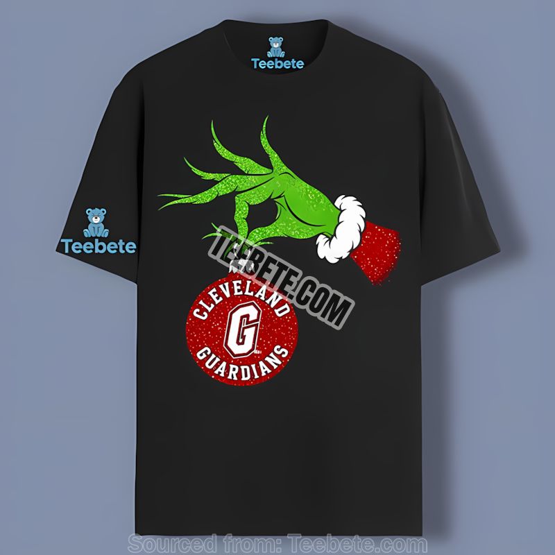 Grinch Holding Cleveland Guardians Ornament Shirt