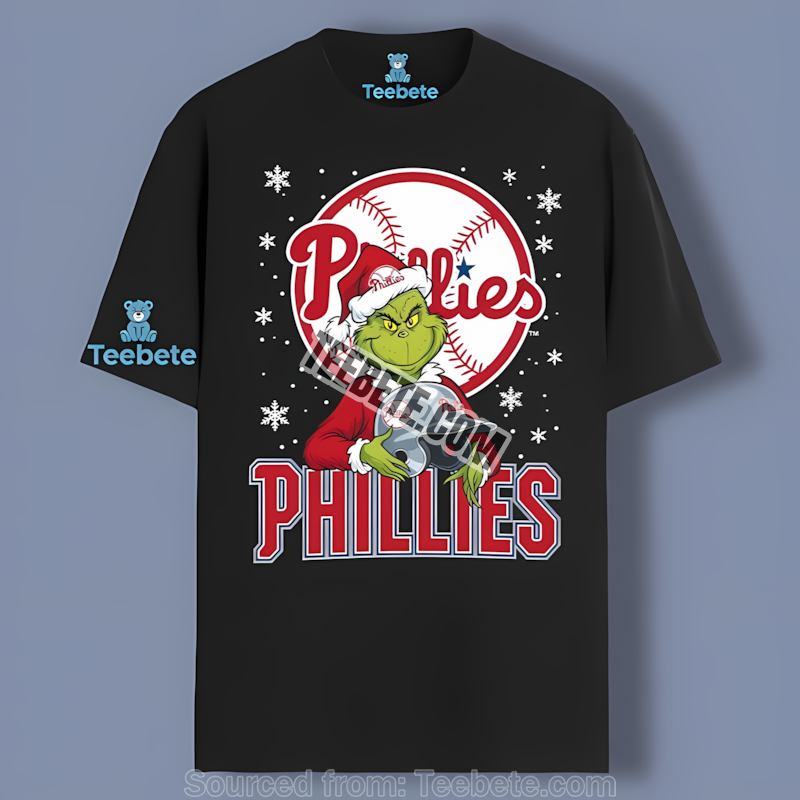 Grinch Hand Holding Ornament Philadelphia Phillies Regular Shirt