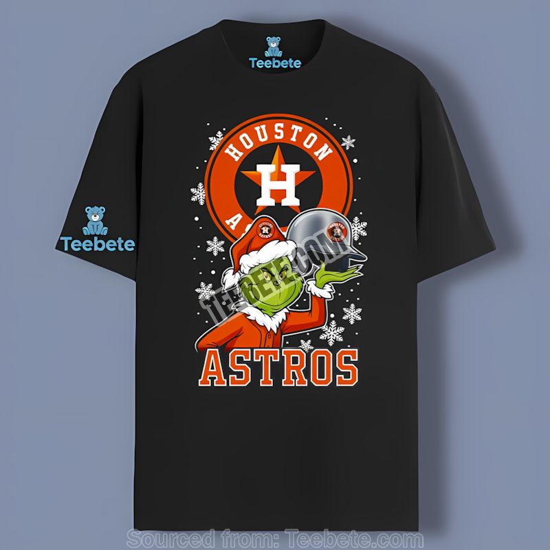 Grinch Holding Houston Astros Helmet Adults Shirt