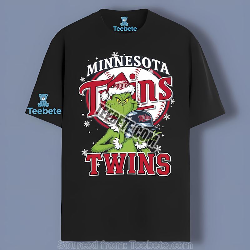 Grinch Holding Minnesota Twins Helmet Cotton Shirt