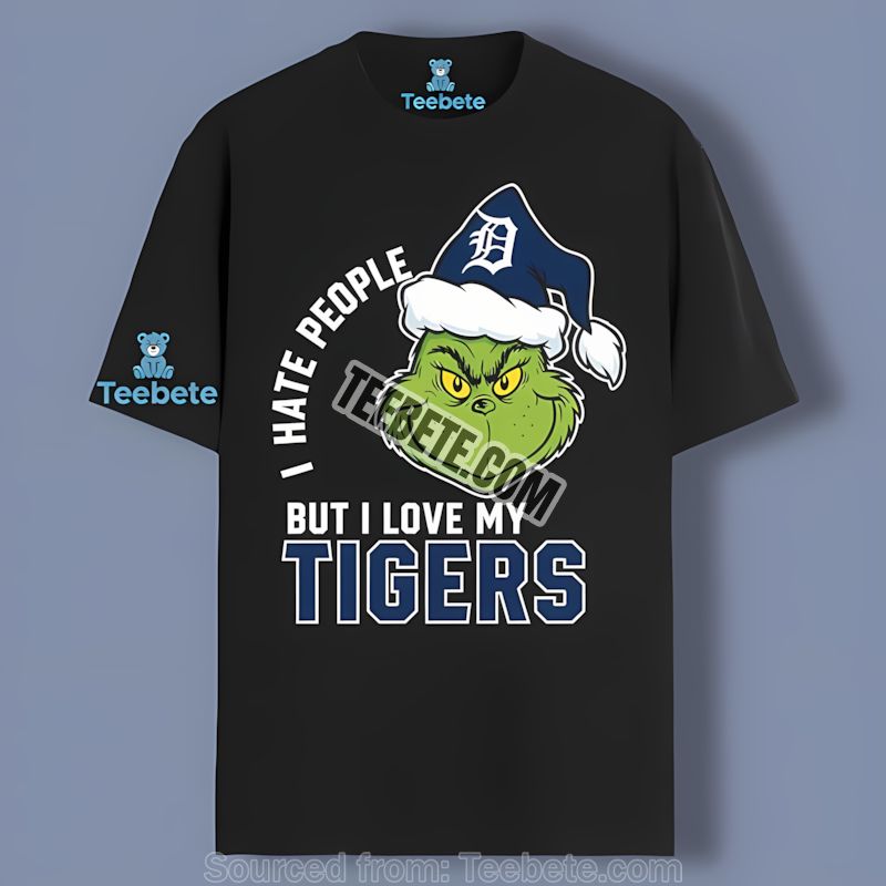 Grinch I Hate People But Love Detroit Tigers Shirt