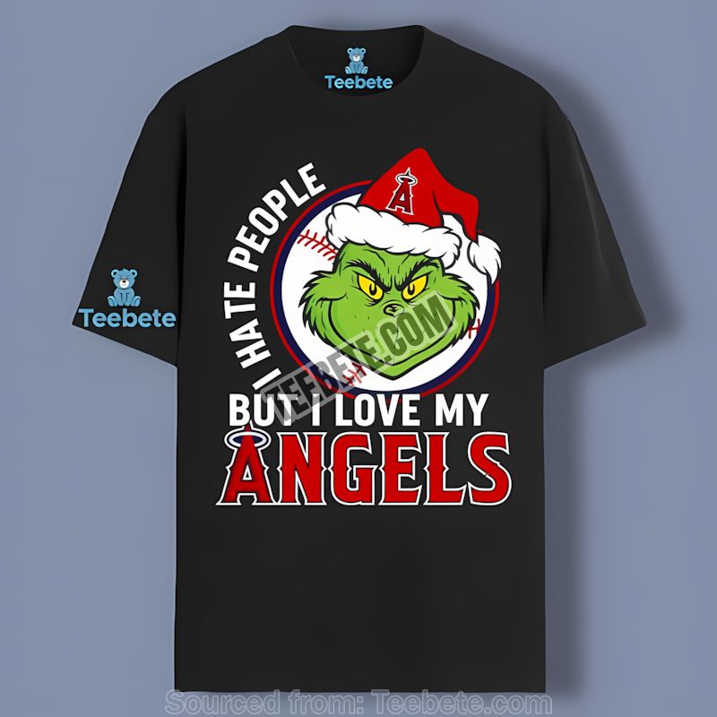 Grinch I Hate People But Love Los Angeles Angels Shirt Trendy Fan Style