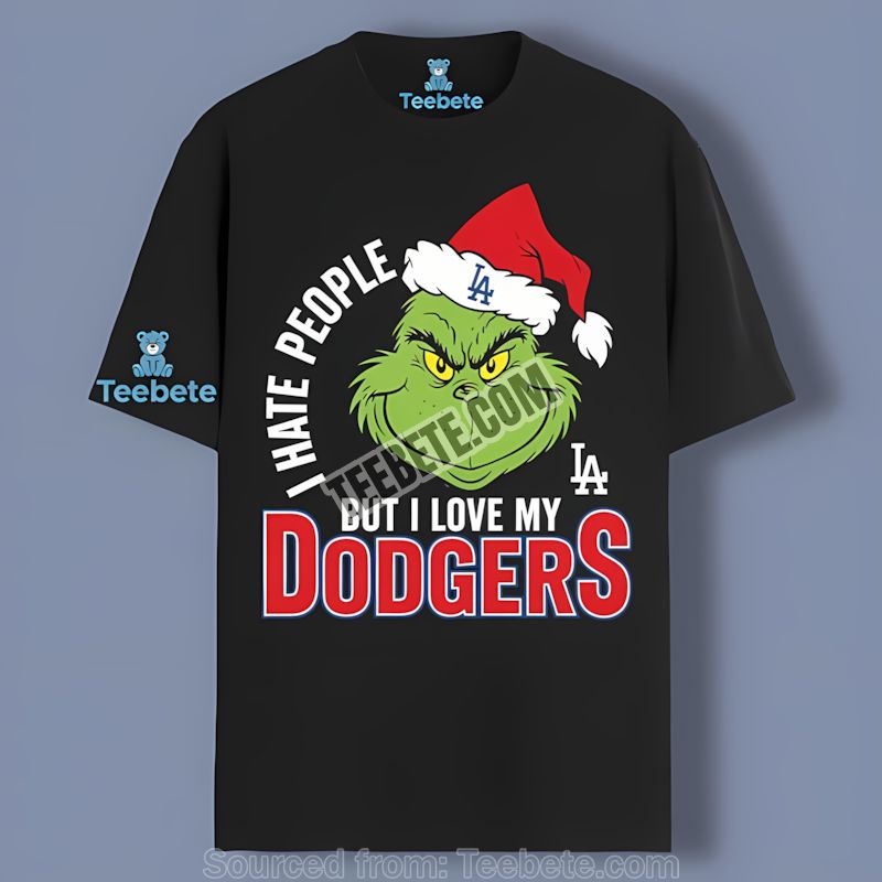 Grinch I Hate People But Love Los Angeles Dodgers Retro Shirt