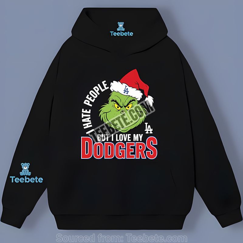Grinch I Hate People But Love Los Angeles Dodgers Retro Hoodie Grinch I Hate People But Love Los Angeles Dodgers Retro Hoodie