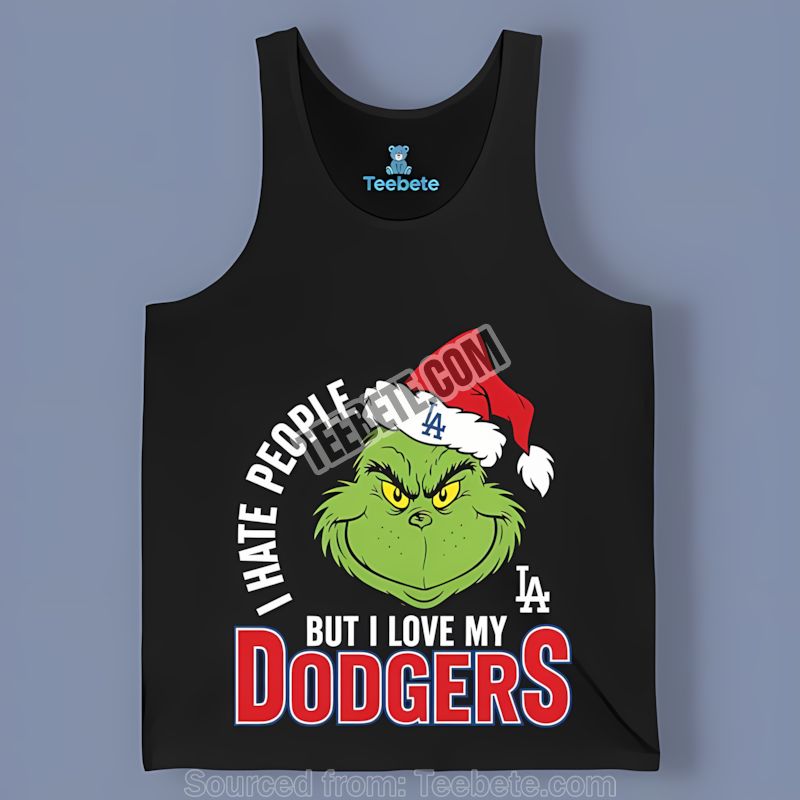 Grinch I Hate People But Love Los Angeles Dodgers Retro Tanktop Grinch I Hate People But Love Los Angeles Dodgers Retro Tanktop