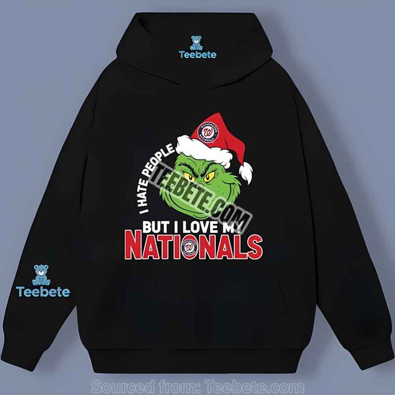 Grinch I Hate People But Love Washington Nationals Color Hoodie Grinch I Hate People But Love Washington Nationals Color Hoodie