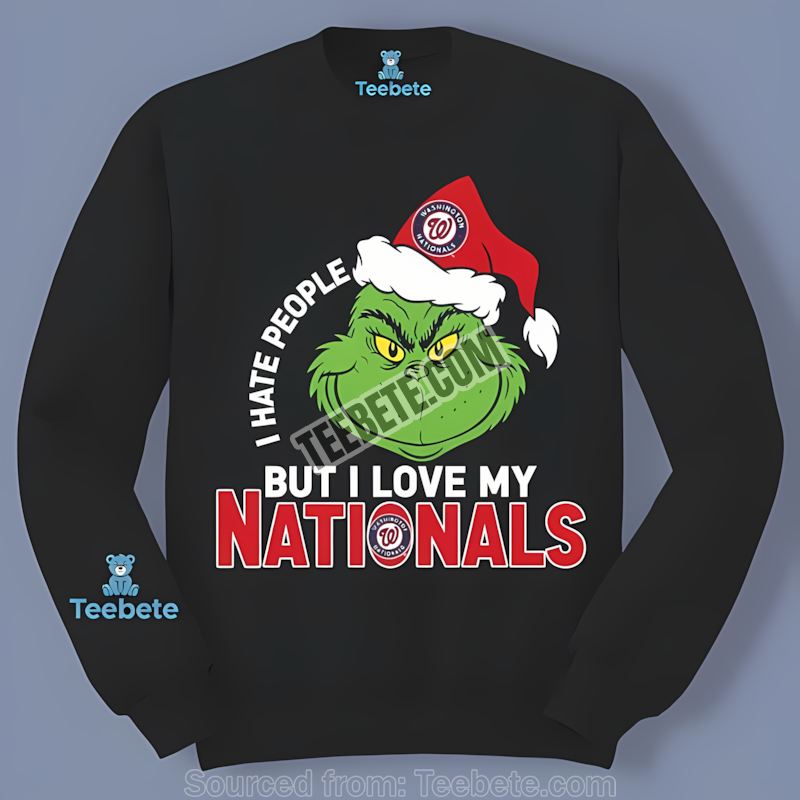 Grinch I Hate People But Love Washington Nationals Color Long Sleeve Grinch I Hate People But Love Washington Nationals Color Long Sleeve