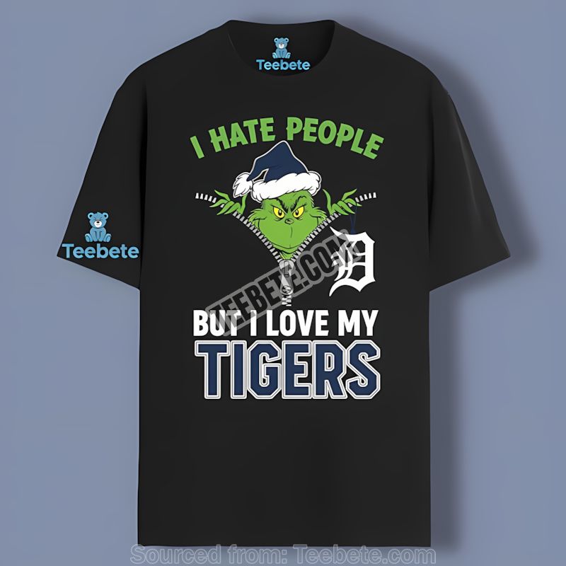Grinch I Hate People Love Detroit Tigers Retro Shirt