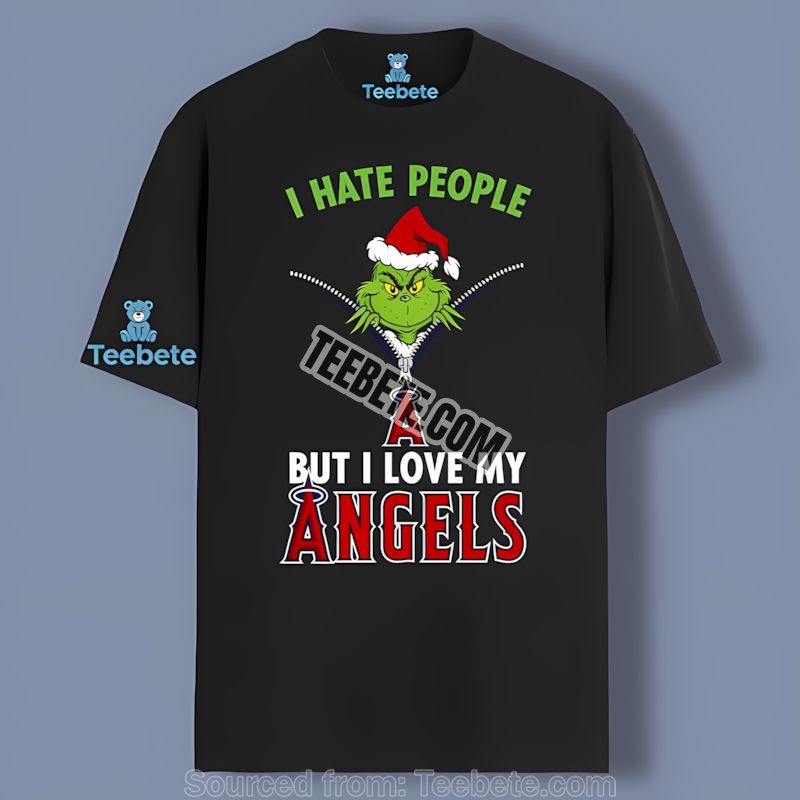 Grinch I Hate People Love My Los Angeles Angels Shirt Vintage Fan