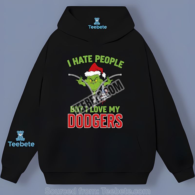 Grinch I Hate People Love My Los Angeles Dodgers Vintage Hoodie Grinch I Hate People Love My Los Angeles Dodgers Vintage Hoodie