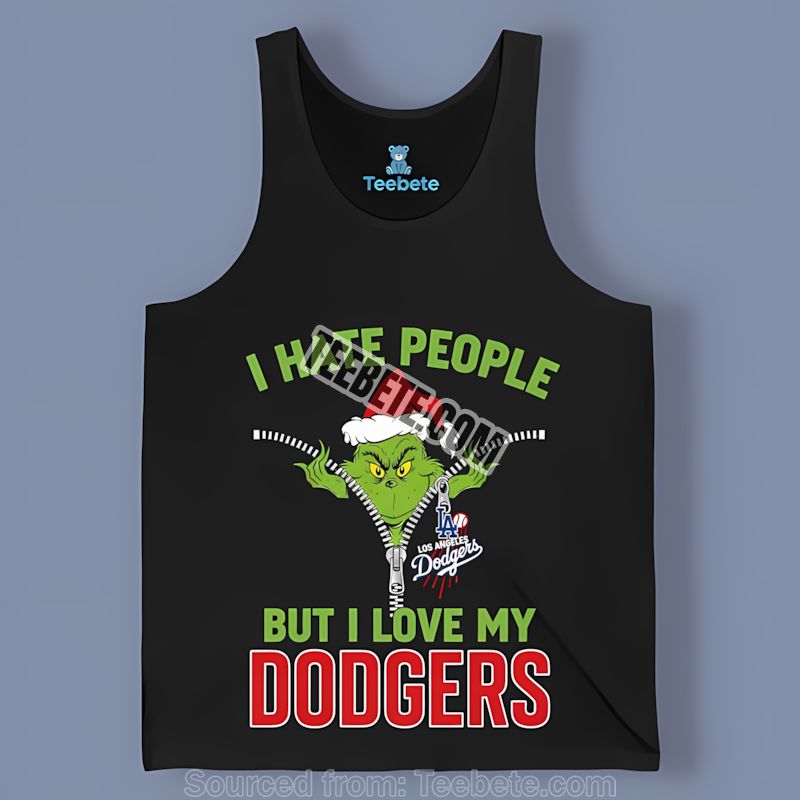 Grinch I Hate People Love My Los Angeles Dodgers Vintage Tanktop Grinch I Hate People Love My Los Angeles Dodgers Vintage Tanktop
