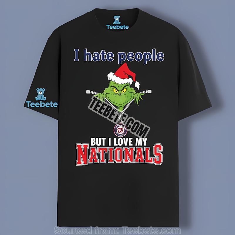 Grinch I Hate People Love My Washington Nationals Color Shirt