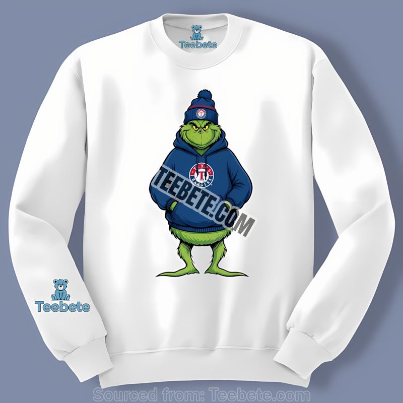 Grinch In Texas Rangers Hoodie Unisex Long Sleeve Grinch In Texas Rangers Hoodie Unisex Long Sleeve