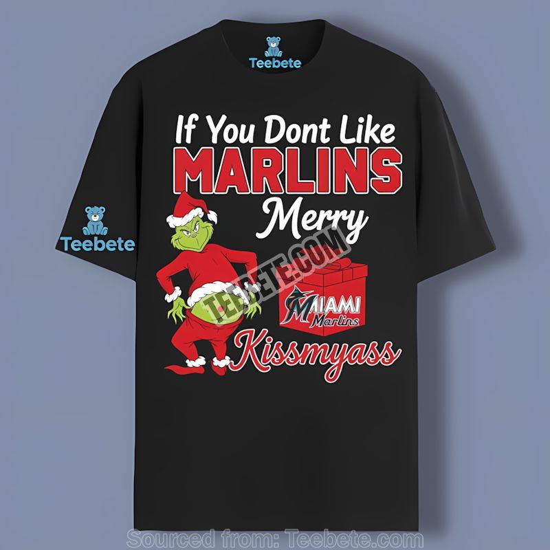 Grinch Merry Kissmyass Miami Marlins Adults Cotton Shirt