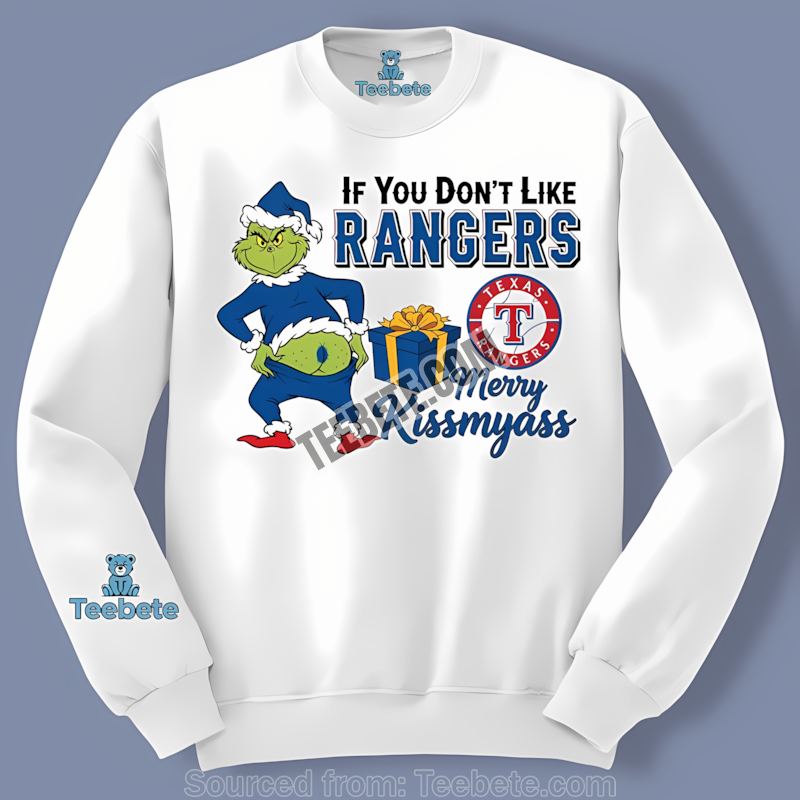 Grinch Merry Kissmyass Texas Rangers Trendy Long Sleeve Grinch Merry Kissmyass Texas Rangers Trendy Long Sleeve