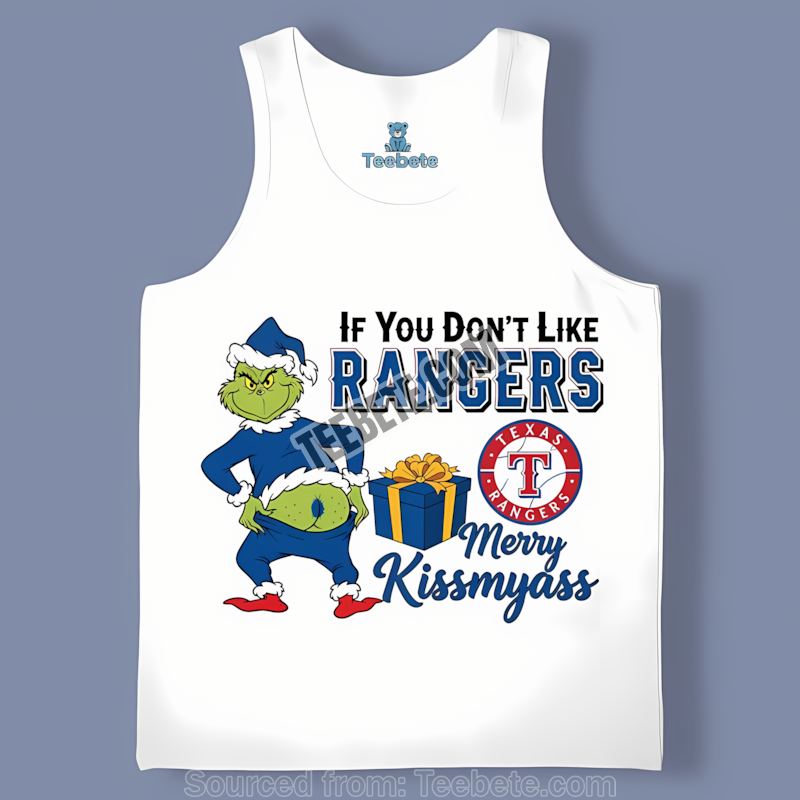 Grinch Merry Kissmyass Texas Rangers Trendy Tanktop Grinch Merry Kissmyass Texas Rangers Trendy Tanktop
