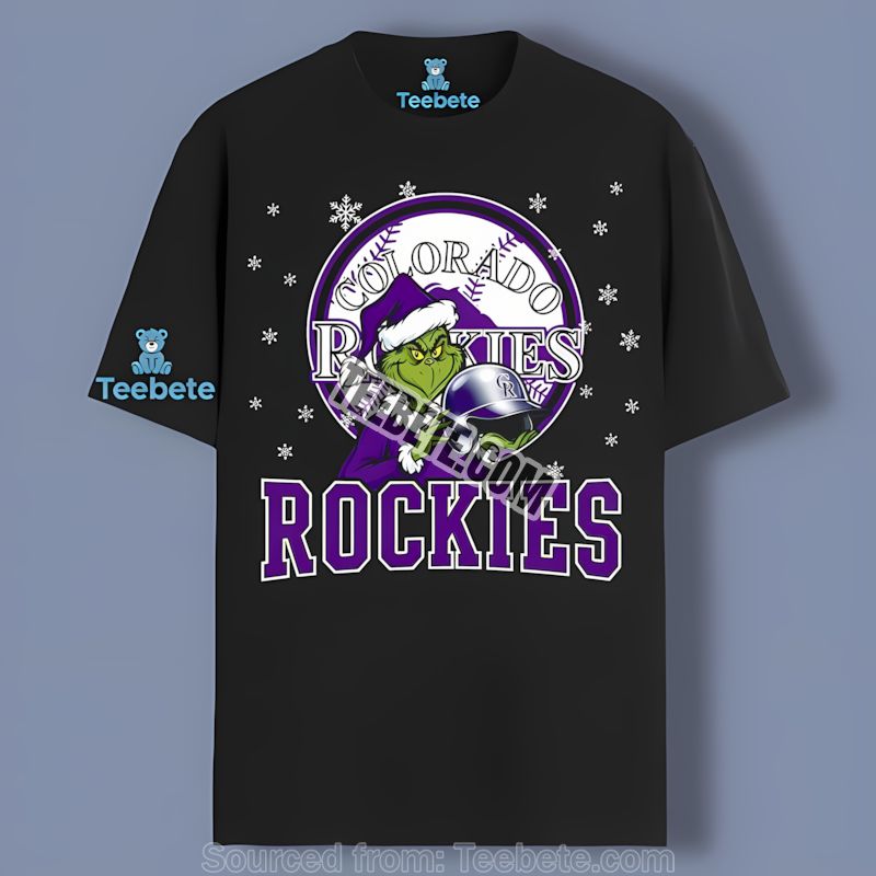 Grinch With Colorado Rockies Helmet Shirt