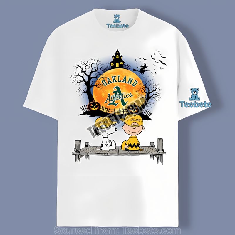 Halloween Charlie Brown Snoopy Oakland Athletics Color Shirt