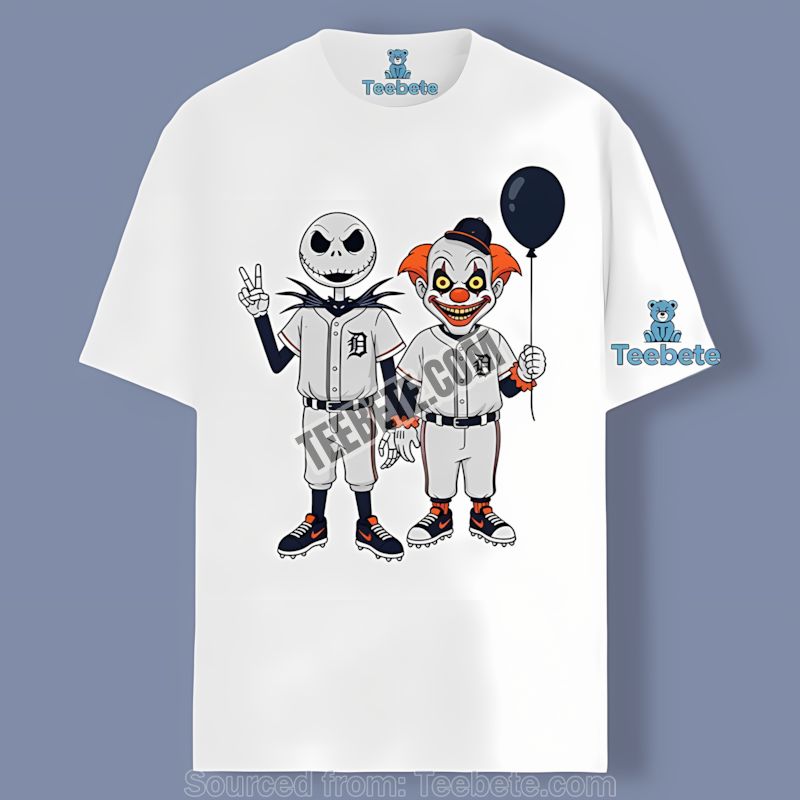 Halloween Detroit Tigers Jack Skellington Shirt