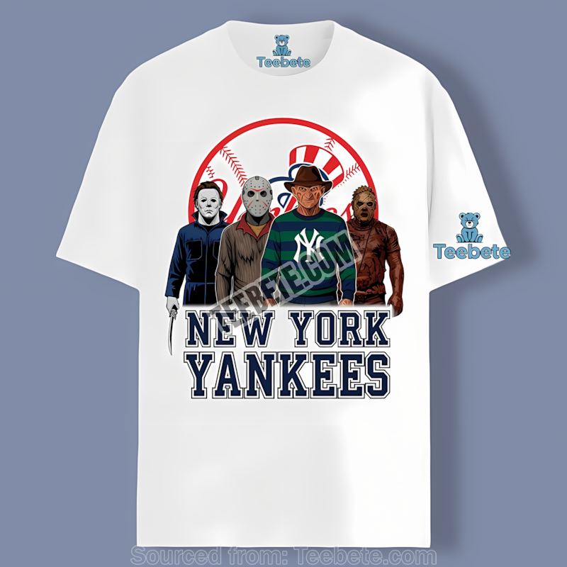 Halloween Horror Killers New York Yankees Retro Shirt Scary Fun