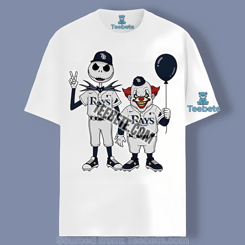 Halloween Jack And Pennywise In Tampa Bay Rays Retro Shirt